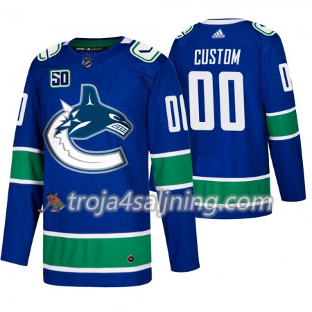Vancouver Canucks tröja Customized 50th Anniversary 2019-2020 Adidas Blå Authentic - NHL Tröjor Herr
